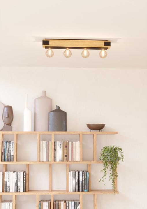 Immagine prodotto EGLO Lampada da soffitto LAYHAM 4x E27, Marrone/Nero (E27)