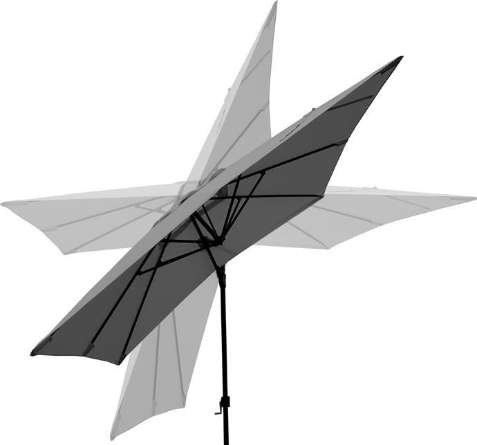 Produktbild Swisshandel24 Gastronomie-Ampelschirm, 3x3m (Ø4,24m) schwenkbar drehbar, Polyester/Alu 31kg, anthrazit mit Ständer (3 m)