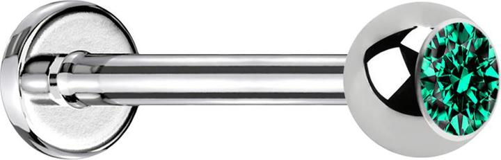 Actual product image Star Piercing Micro Labret silver with ball crystal turquoise (without brass, Surgical steel 316L)