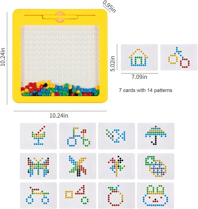 Activity Board Magnetic drawing board for toddlers Magnetic beads and pencil Educational toy for the sensory