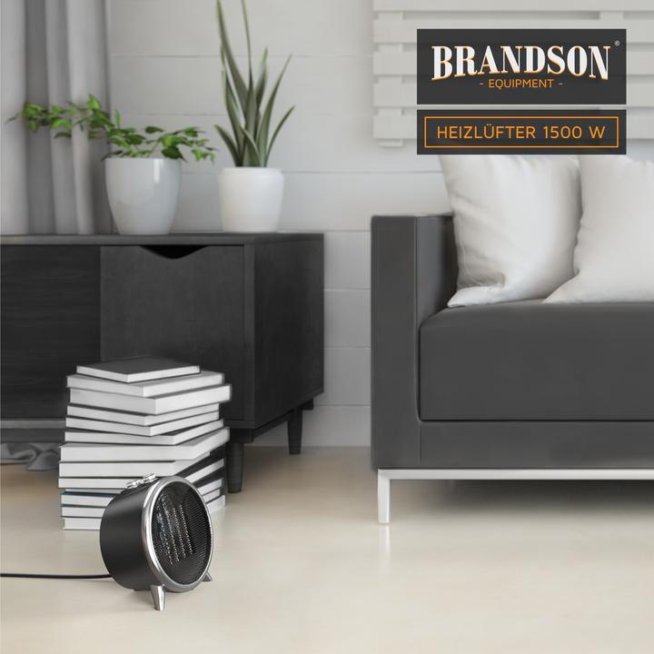 Actual product image Brandson Fan heater 1500 Watt, ceramic heating element and thermal fuse, bathroom ceramic heater (1500 W)