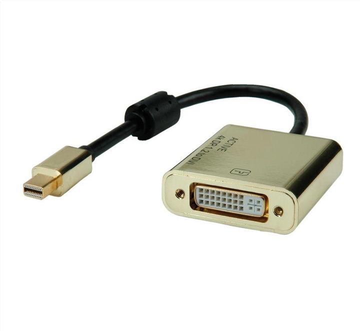 Actual product image Roline GOLD 4K Mini DisplayPort-DVI Adapter, Active, v1.2, Mini DP ST (DVI, 10 cm)