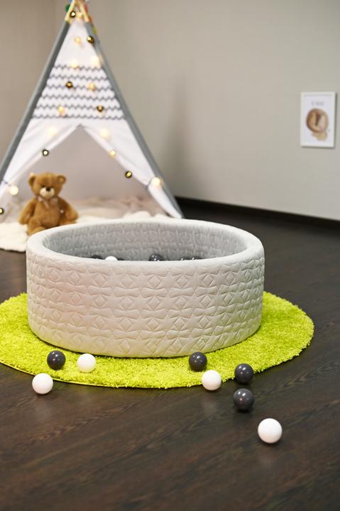 Produktbild Knorrtoys Bällebad soft - "Cosy geo grey" - 300 balls grey/creme (ca. 6cm Durchmesser)