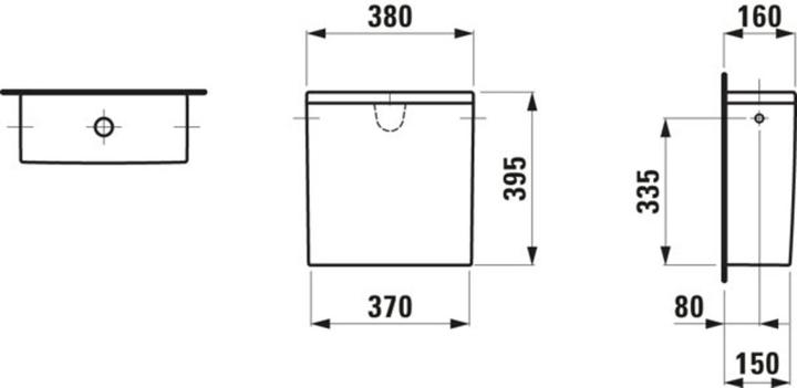 Actual product image Laufen Kartell cistern for stand-alone WC combination 824331, dual flush, lateral water connection