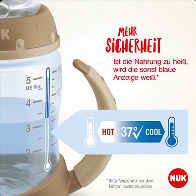 Produktbild NUK Disney Winnie Puuh First Choice Trinklernflasche Temperature Control, 150ml, 6-18 Monate, ros... (150 ml)