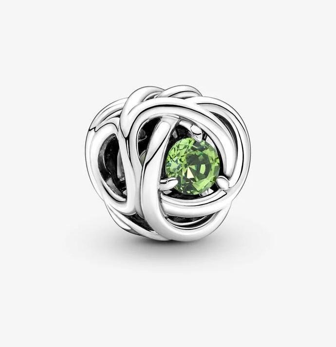 Image du produit Pandora August Pierre de naissance vert printemps Cercle d'éternité Charm (Argent 925)