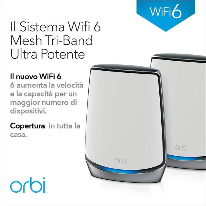 Immagine prodotto Netgear Sistema Orbi WiFi 6 mesh AX6000 (RBK852)