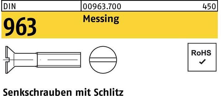 Produktbild Senkschraube ISO 2009 m.Schlitz M 3 x 12 Messing (1000 Schrauben pro Stück)