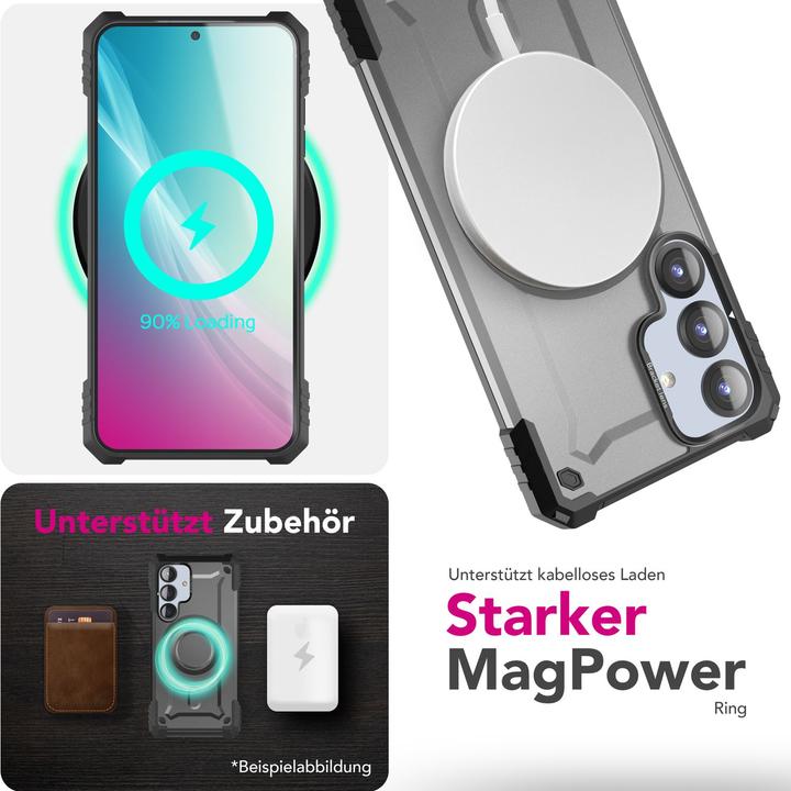 Immagine prodotto Nalia Granite - Armor Panzer Hülle mit MagSafe Ring und Ständer - Military Hardcase (Samsung Galaxy S25)