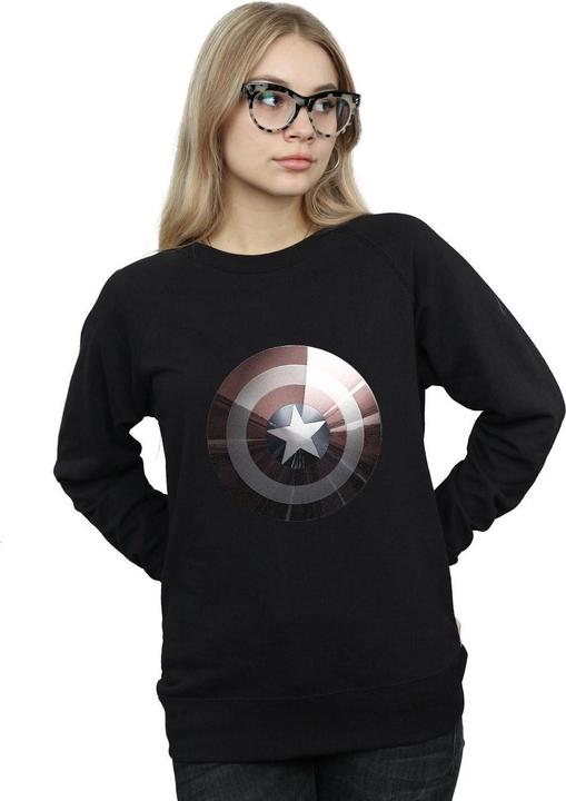 Actual product image Womens/Ladies Captain America Shield Shiny Sweatshirt (L)