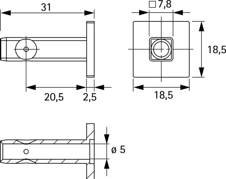 Actual product image Hettich Wall/floor mounting Cadro 18/18 mm