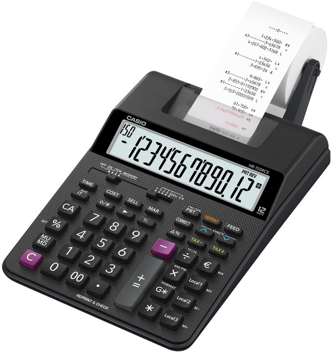 Image du produit Casio HR-150RCE calculatrice d'impression de bureau noire (Fonctionnement sur secteur)