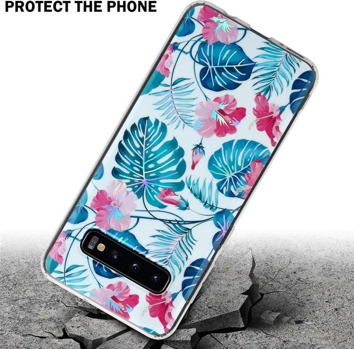 Produktbild Cadorabo IMD TPU Bunte Blumen & Blätter Cover (Samsung Galaxy S10)