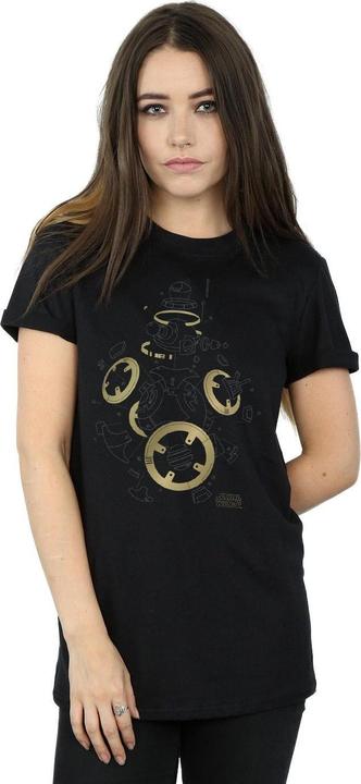 Actual product image Star Wars Womens/Ladies The Last Jedi BB-8 Deconstructed Cotton Boyfriend T-Shirt (3XL)