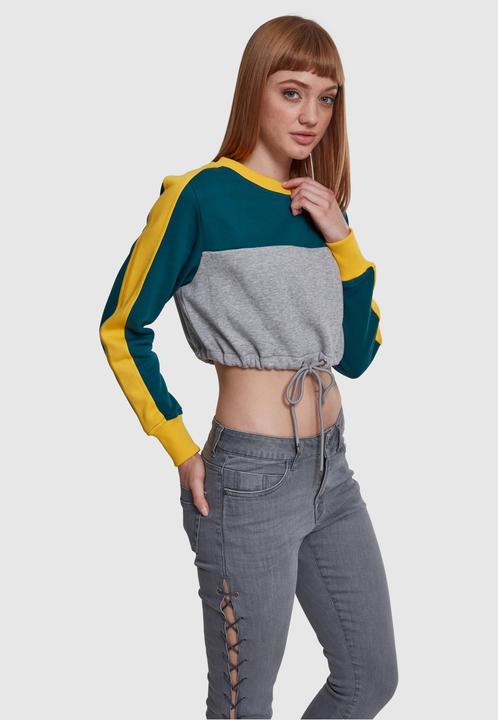 Produktbild Urban Classics Ladies Cropped 3-Tone Stripe Crew (XS)