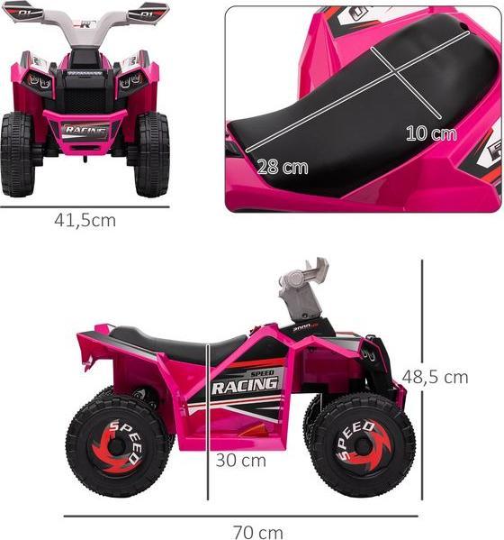 Produktbild Swisshandel24 Elektro Kinderquad, Elektroquad, Vorwärts-, Rückwärtsfunktion, 6V, 1,5-3 Jahre, 2,5 km/h, Rosa (6 V)