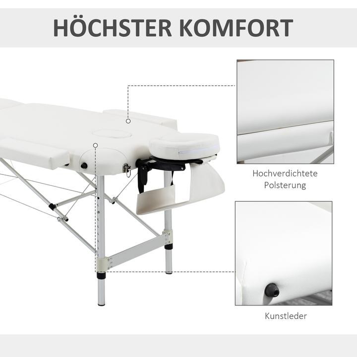 Image du produit Homcom Table de massage avec cadre léger en aluminium, pliable et rembourrée