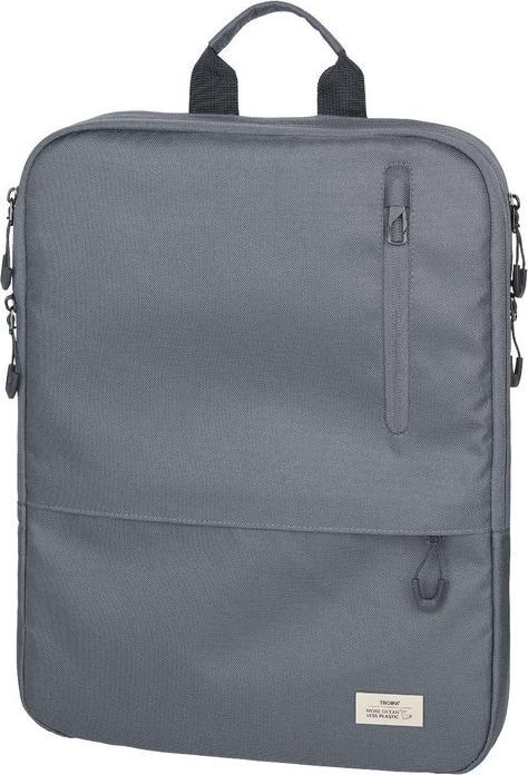 Produktbild Troika CYCLE EXPANDABLE Laptop-Rucksack aus recyceltem Meerenplastik, 100% rPET, dunkelgrau (14 l)