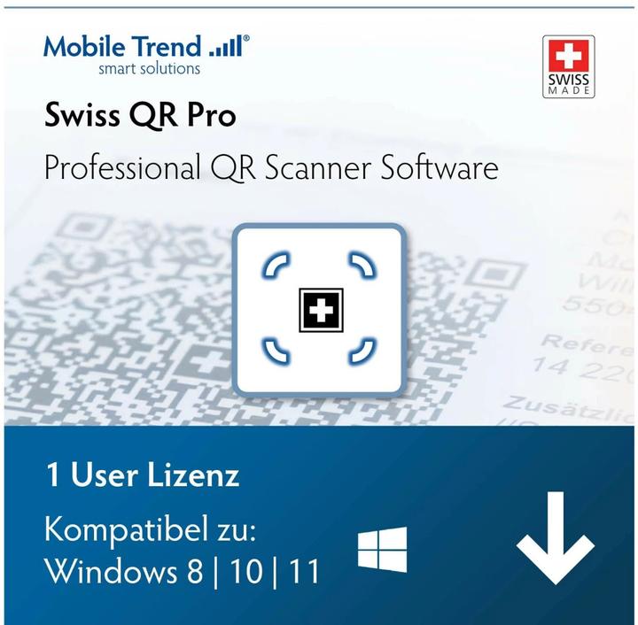 Produktbild Mobile Trend Mobiletrend Swiss QR Scanner Pro ESD, Vollversion, 1 User (1 User, unbegrenzt)