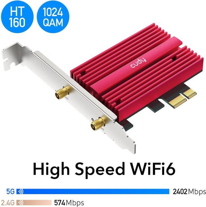 Actual product image Cudy WE4000 network card Internal WLAN / Bluetooth (Mini PCI Express)