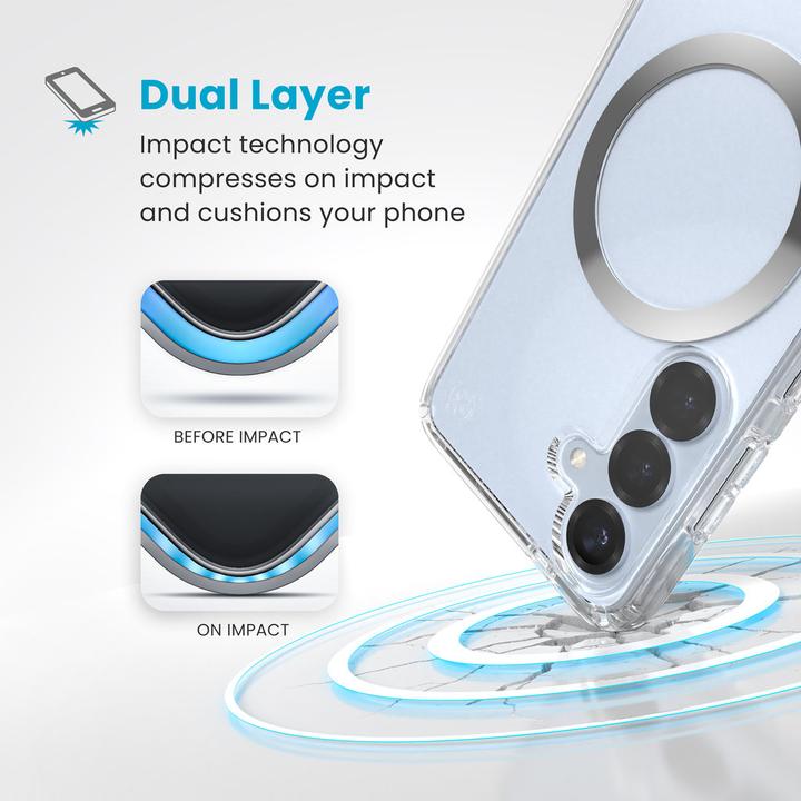 Actual product image speck Presidio2 Clear + Magnet Samsung Galaxy S25/S24 - with Microban (Samsung Galaxy S25)