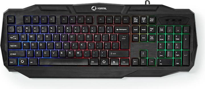 Produktbild Nedis Wired Gaming Keyboard Gaming-Tastatur mit Kabel USB 2.0 US-amerikanisches Tastaturlayout Schwa (Eng. Int., Kabelgebunden)