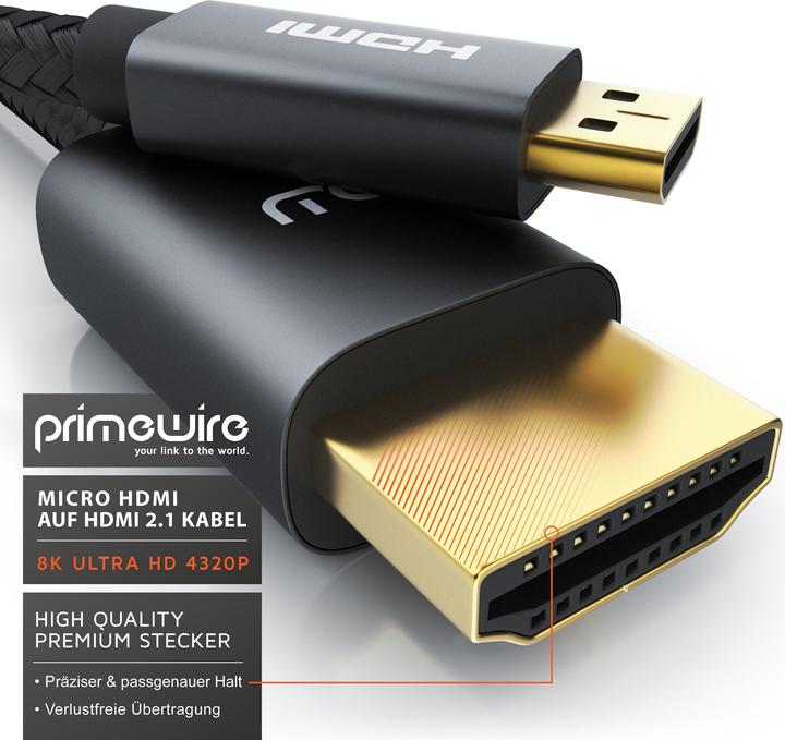 Actual product image Primewire Micro HDMI – HDMI (3 m, HDMI)