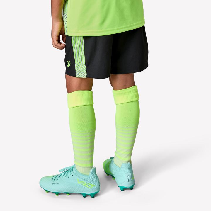 Produktbild Kipsta Kinder Fussball Shorts - VIRALTO Wavy schwarz/gelb (140)