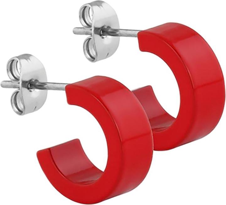 Image du produit Star Piercing Boucles d'oreilles Fire Red rond plat 5x14 (sans laiton, Acier chirurgical 316L)