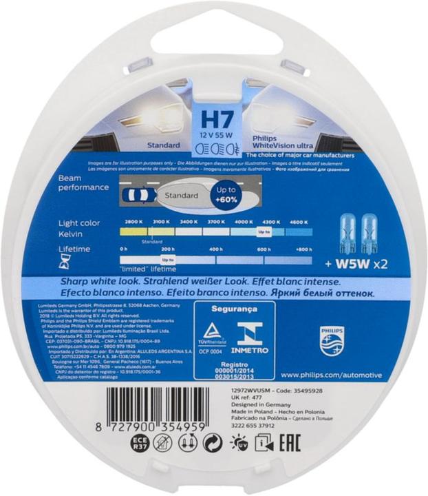 Image du produit Philips H7 WhiteVision ultra (H7)