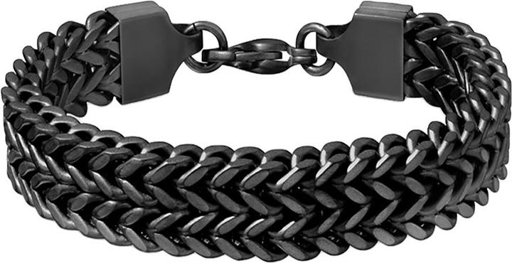 Produktbild Star Piercing Armband schwarz matt zweireihige Weizen (21.60 cm, Chirurgenstahl 316L, ohne Messing)