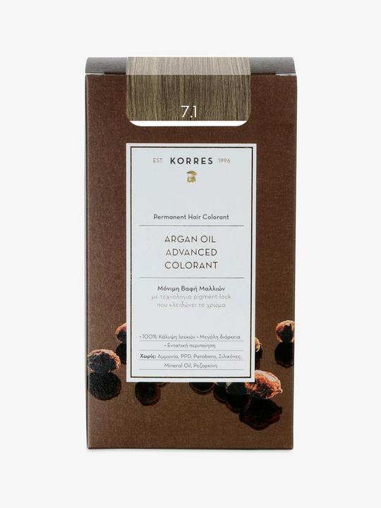 Actual product image Korres Argan Oil Hair Color (7.1 Ash Blonde)