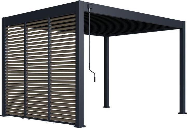 Produktbild Weide Lamellenwand in Holzoptik für Pergola, anthrazit (6 cm, 93 cm)