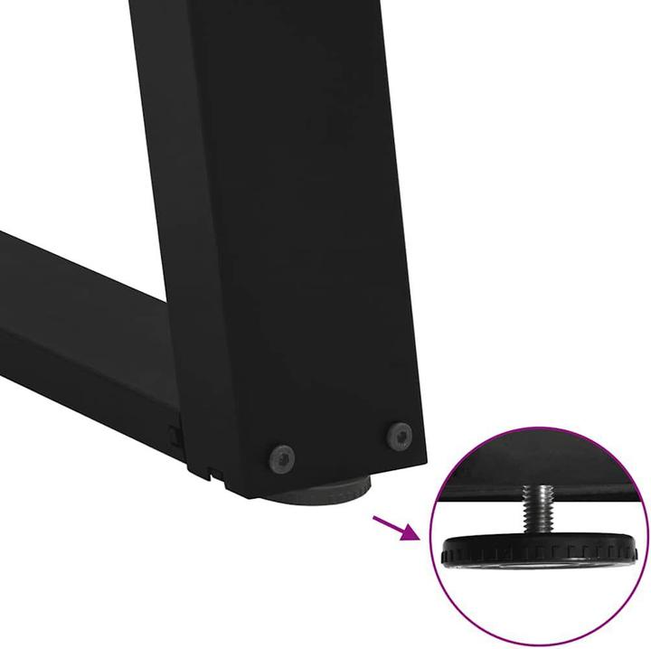 Actual product image VidaXL Coffee table legs U-shape 2 pcs. black 70x(30-31) cm steel table leg