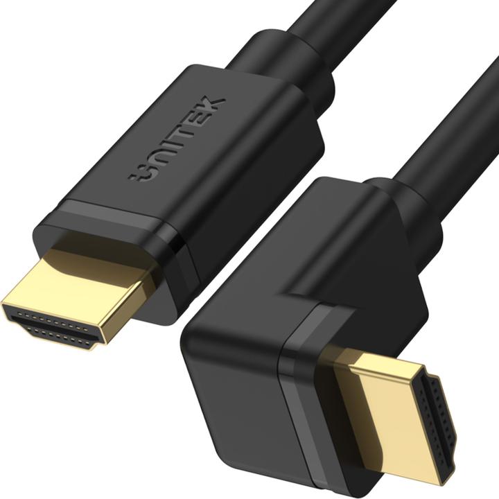 Unitek Y-C1002 HDMI 2.0 90° 4K60HZ 3M Cable Black (3 m, HDMI)
