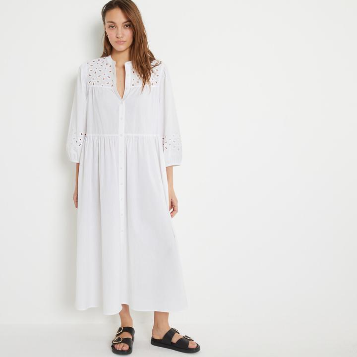 Actual product image La Redoute Collections Long dress with embroidery & A-line (34)