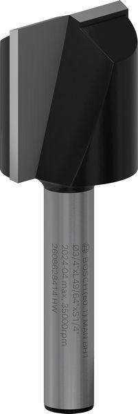 Produktbild Bosch Professional Zubehör Nutfräser, 1/4-Zoll, D1 19 mm, L 19,6 mm, G 51 mm. Für Handfräsen