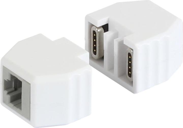 Allnet TP-TP Kupplung,CAT6A,Buchse,1:1,8-pol., RJ45, magnetische Sicherungskupplung 50er Bulk Set, Abwurfb (Netzwerk Kupplung)