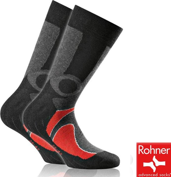 Actual product image Rohner Socks trekking red / black 2-pack (43 - 46)