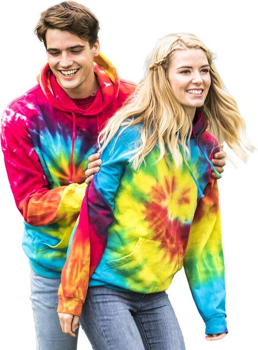 Produktbild Colortone Kvinnor Rainbow Hoodie Kapuzenpullover BatikOptik (L)