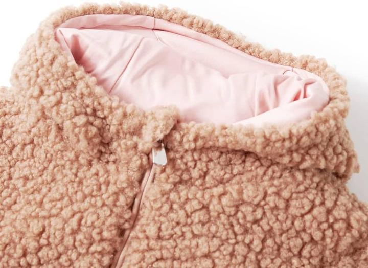 Image du produit VidaXL Veste à capuche enfant en fausse fourrure Teddy Cognac clair (116)