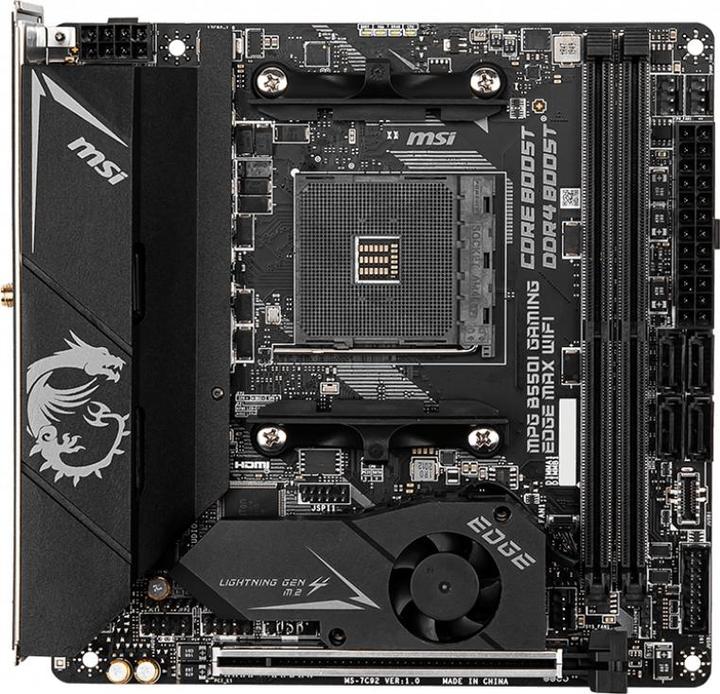 MSI MPG B550I GAMING EDGE MAX WIFI - Carte mère - Mini-ITX - Socket AM4 - AMD B550 (AM4, AMD B550, Mini-ITX)