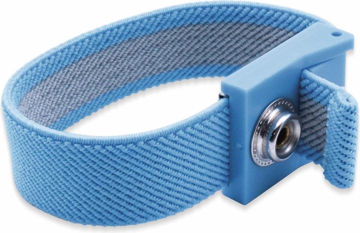 Actual product image Quadrios ESD Wrist Strap Blue Push Button 10 mm