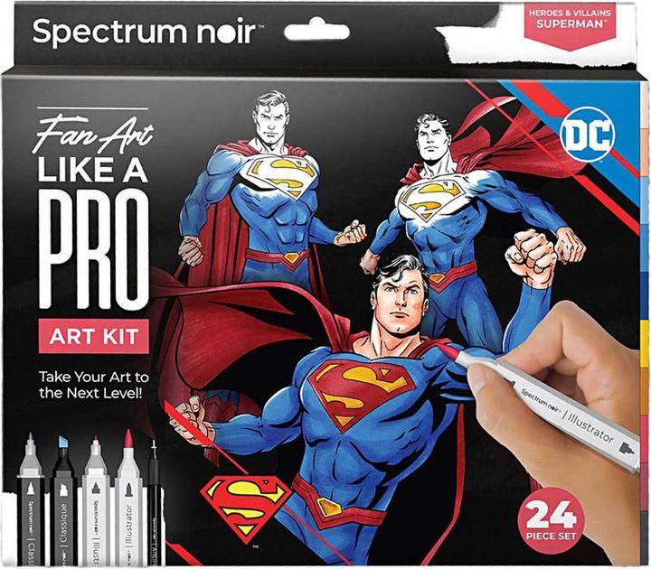 Actual product image Creativ Company Hobby set illustration comic heroes Superman colour set