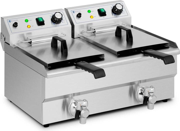 Produktbild Royal Catering Friteuse Edelstahl Doppel Fritteuse Fritöse Elektro 2 X 11 L Gastronomie 6000 W