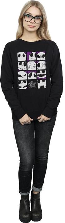 Actual product image Disney Womens/Ladies Nightmare Before Christmas Many Faces Of Jack Squares Sweatshirt (S)