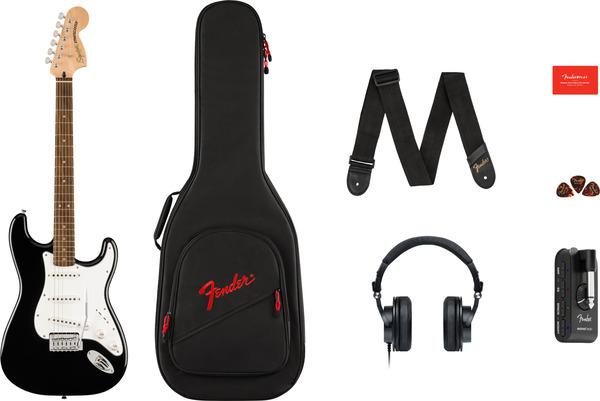 Produktbild Fender Affinity Stratocaster Guitar Pack, Schwarz (E-Gitarren Set, Pappelholz, Ahorn)