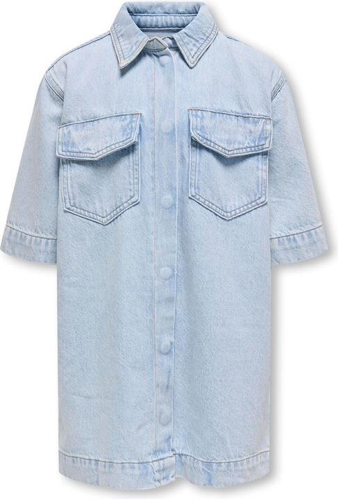 Produktbild Only Locker geschnitten Hemdkragen Kastige Ärmel Kurzes Kleid Jeanskleid (164)
