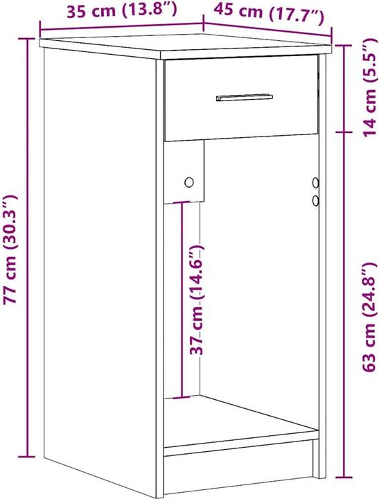 Image du produit VidaXL Armoire informatique avec tiroir Blanc 35x45x77 cm Armoire PC Support d'unité centrale (35 x 45 x 77 cm)