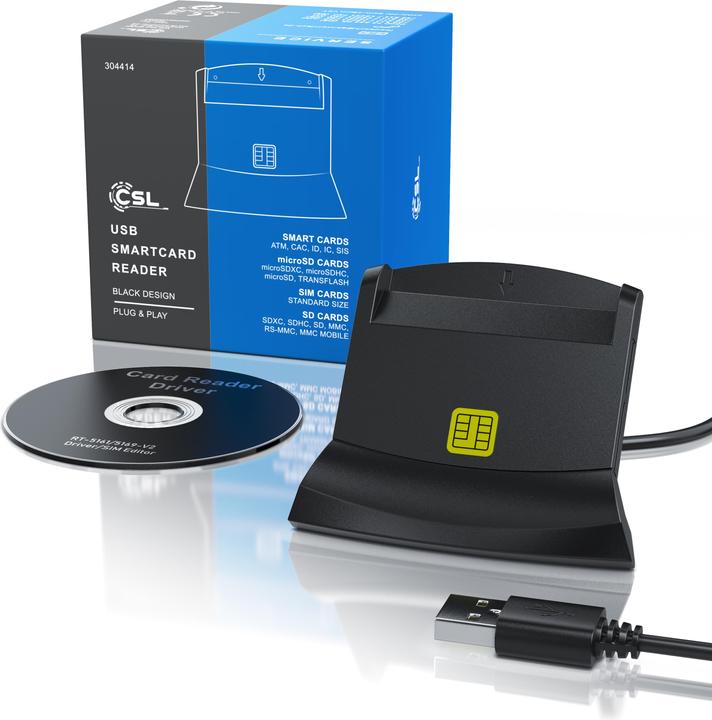 Image du produit CSL Lecteur de cartes mémoire USB, lecteur de cartes à puce, lecteur de cartes à puce, lecteur de (USB)